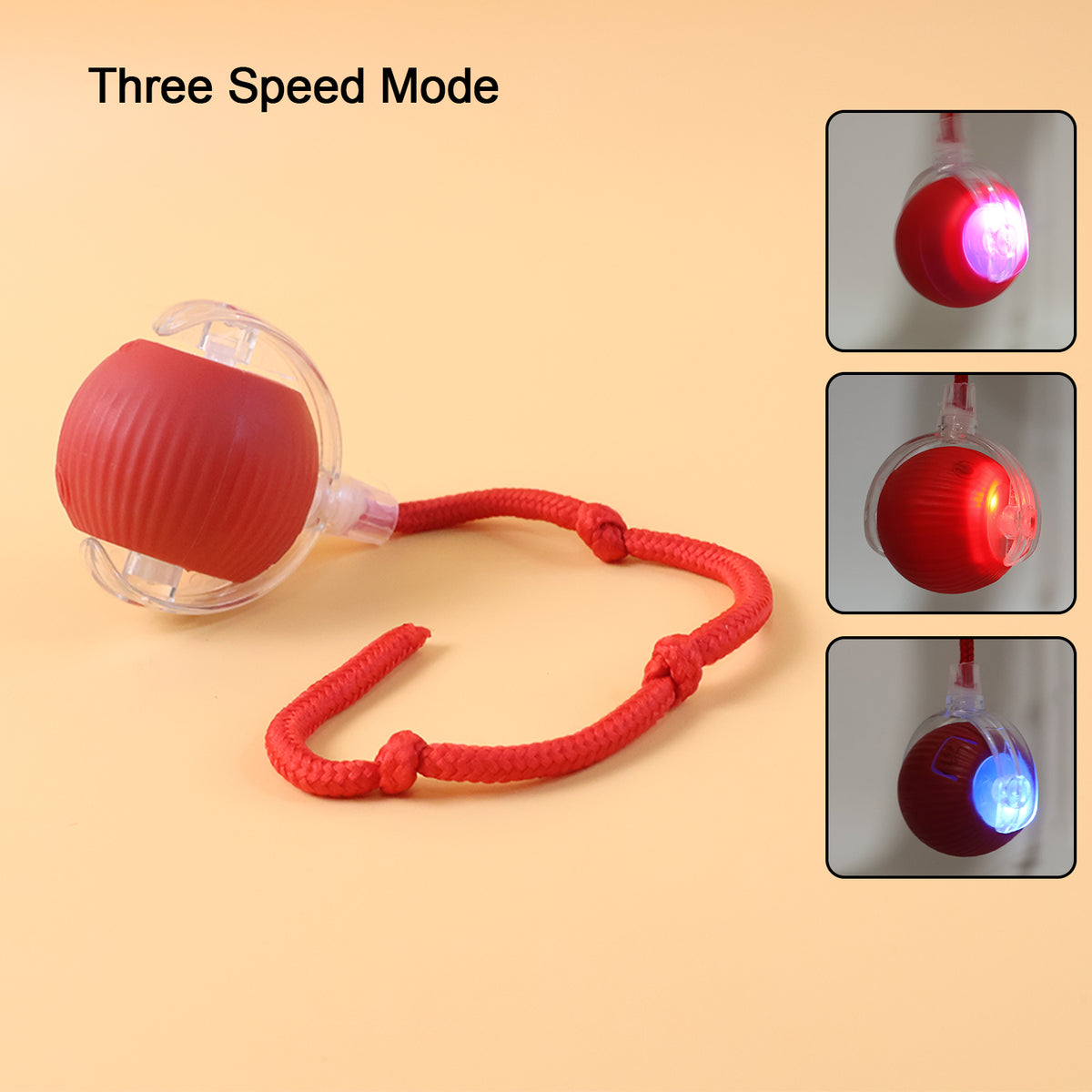 Rechargeable Interactive Cat Toy Ball With Detachable Braided Tail And Led Light (1 Pc)